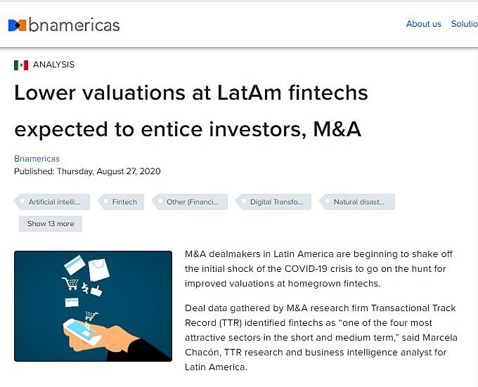 Lower valuations at LatAm fintechs expected to entice investors, M&A